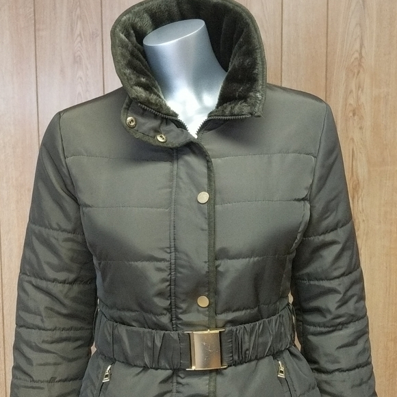 NY&CO Olive Green Puffer Jacket Size XS - Picture 2 of 12